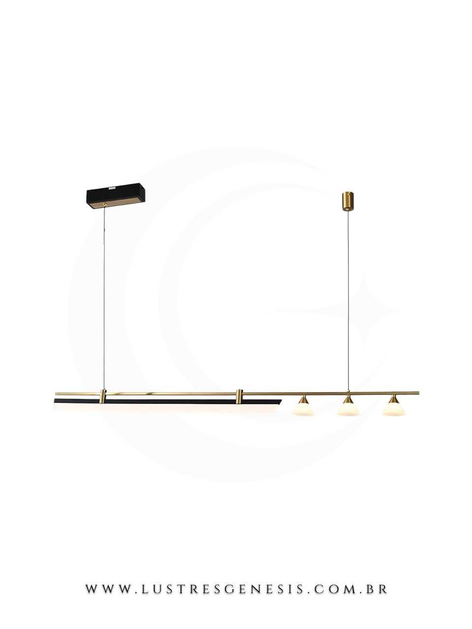 Lustre Moderno de LED Quadrados Sogno Preto para Sala de Jantar, Quartos, Sala de Estar, Escritórios e Apartamentos